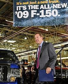 Bill Ford, executive chairman, Ford Motor Company celebrates the 2009 F150 Job #1 launch with employees and media.